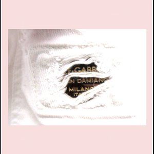 New Rare & Unique Fashionable Dolce And Gabbana White Cotton Jeans